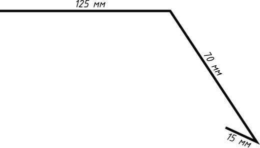 Карнизная планка 125х70х15 толщиной 0,40 мм Оцинкованная